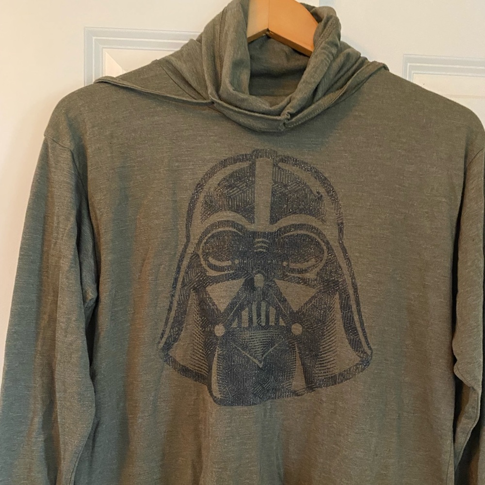 Disney Olive Green Long Sleeve Tee with Darth Vader Print